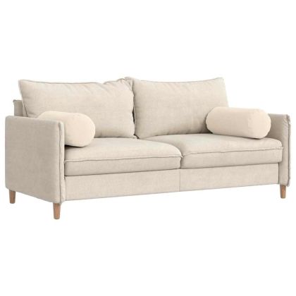 Възглавници валяци 2 pcs Бежово Ø 25 x 70 см Микрофибърна тъкан