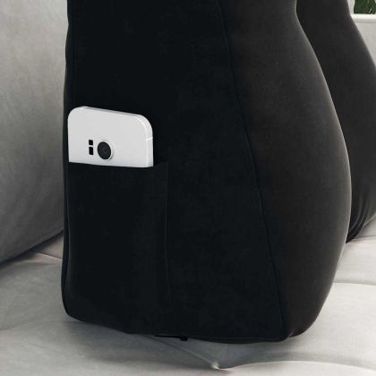 Възглавница за гръб Черно 45 x 24 x 50 см Кадифе