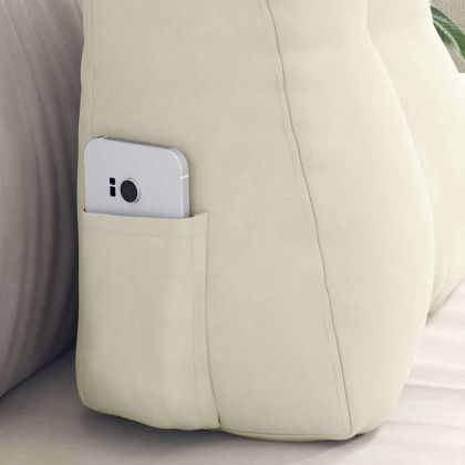 Възглавница за гръб Крем 45 x 24 x 50 см Кадифе