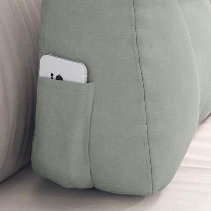 Възглавница за гръб Светлосиво 60 x 24 x 50 см Кадифе