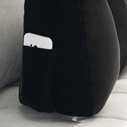 Възглавница за гръб Черно 60 x 24 x 50 см Кадифе