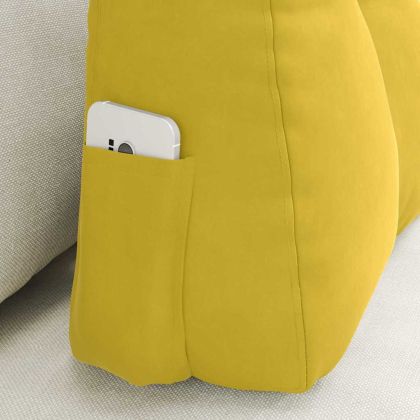 Възглавница за гръб Жълто 60 x 24 x 50 см Кадифе