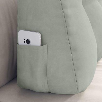 Възглавница за гръб Светлосиво 80 x 24 x 50 см Кадифе