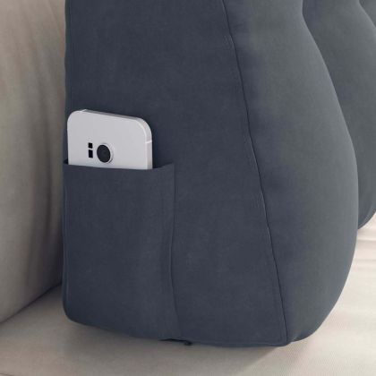 Възглавница за гръб Тъмен сив 80 x 24 x 50 см Кадифе