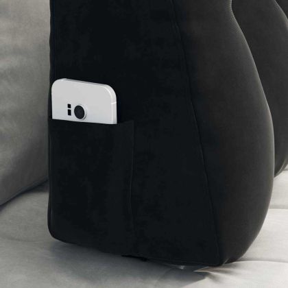 Възглавница за гръб Черно 80 x 24 x 50 см Кадифе