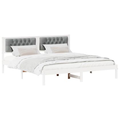 Рамка за легло Светлосиво 160 x 200 cm Солидно борово дърво