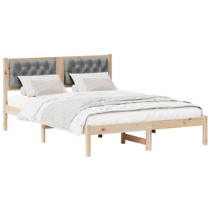 Рамка за легло Светлосиво 140 x 190 cm Солидно борово дърво