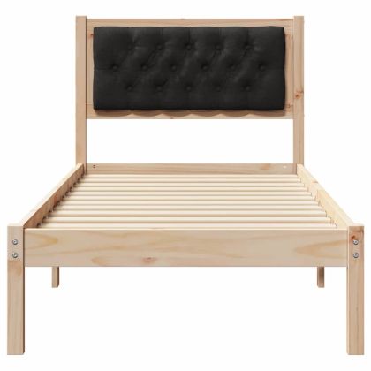 Рамка за легло с таблото Черно 90 x 190 cm Солидно борово дърво