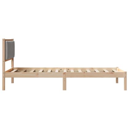 Леглова рамка с тапицирана гръбна част Светлосиво 100 x 200 cm