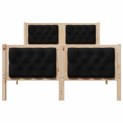 Рамка за легло Черно 120 x 200 cm Солидно борово дърво