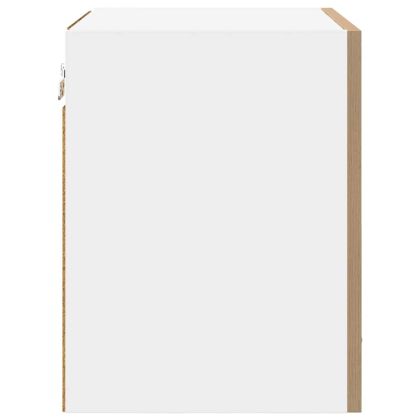 Висящ шкаф с врата Занаятчийски дъб и бяло 40 x 31 x 40 см
