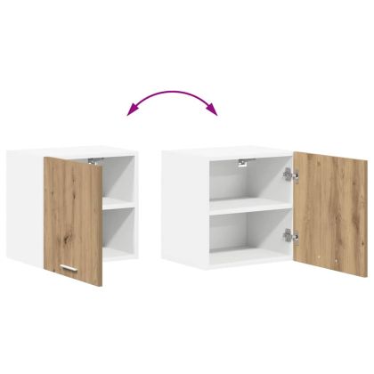 Висящ шкаф 2 pcs Занаятчийски дъб и бяло 40 x 31 x 40 см