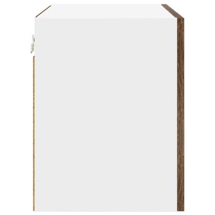 Висящ шкаф с врата 2 pcs Димящ дъб и бяло 50 x 31 x 40 см