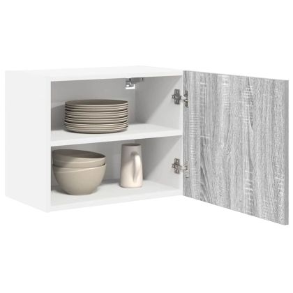 Висящ шкаф с врата Riga 2 pcs Сив Сонома и бяло 50 x 31 x 40 см