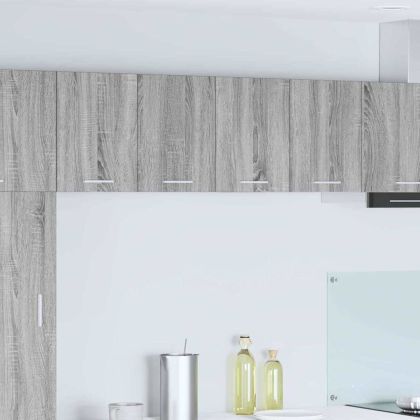 Висящ шкаф с врата Riga 2 pcs Сив Сонома и бяло 60 x 31 x 40 см