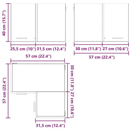 Висящ шкаф със съхранение Riga Бетон сив и бяло 57 x 57 x 40 см