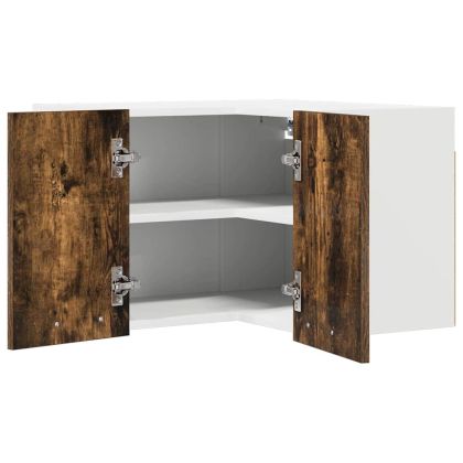 Висящ шкаф със съхранение Riga Димящ дъб и бяло 57 x 57 x 40 см