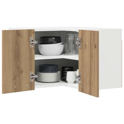 Висящ шкаф Riga Занаятчийски дъб и бяло 57 x 57 x 40 см