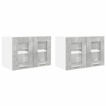 Висящ шкаф с врата Riga 2 pcs Циментено сиво 60 x 31 x 40 см