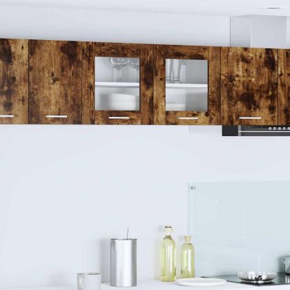 Висящ шкаф със съхранение Riga Димящ дъб и бяло 80 x 31 x 40 см