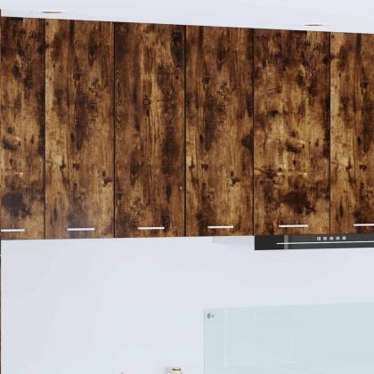 Висящ шкаф с врата Riga 2 pcs Димящ дъб и бяло 30 x 31 x 80 см