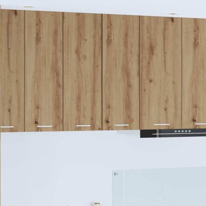 Висящ шкаф Riga 2 pcs Занаятчийски дъб и бяло 30 x 31 x 80 см