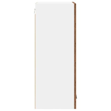 Висящ шкаф с врата Riga Стара дървесина и бяло 40 x 31 x 80 см