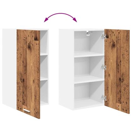 Висящ шкаф с врата Riga Стара дървесина и бяло 40 x 31 x 80 см