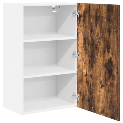Висящ шкаф със съхранение Riga Димящ дъб и бяло 50 x 31 x 80 см