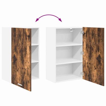 Висящ шкаф със съхранение Riga Димящ дъб и бяло 50 x 31 x 80 см