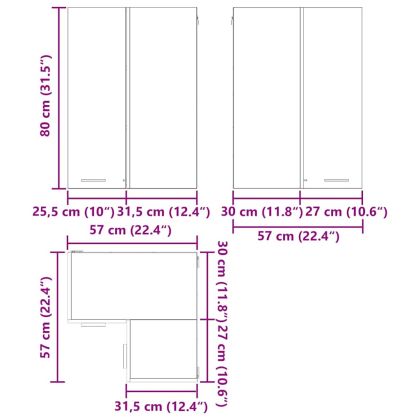 Висящ шкаф със съхранение Riga Бетон сив и бяло 57 x 57 x 80 см