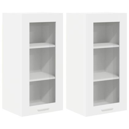 Висящ шкаф Riga 2 pcs Бяло 40 x 31 x 80 см Инженерно дърво