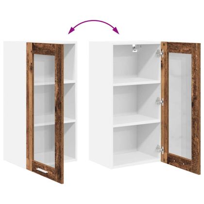 Висящ шкаф 2 pcs Старо дърво 40 x 31 x 80 см Инженерно дърво