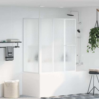 Параван за душ/вана, L форма, 70x120x137 см, 4 панела, сгъваем