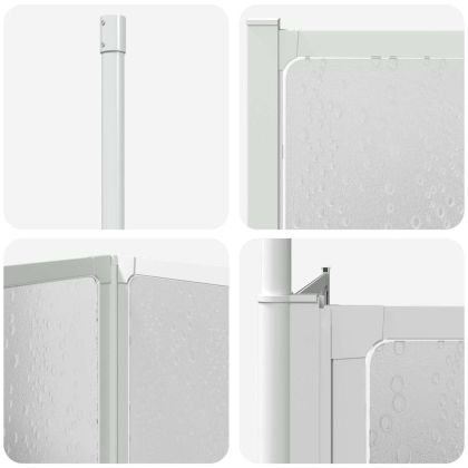 Параван за душ/вана, L форма, 70x120x137 см, 4 панела, сгъваем