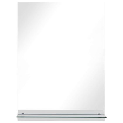 Стенно огледало с рафт, 50x70 см, закалено стъкло