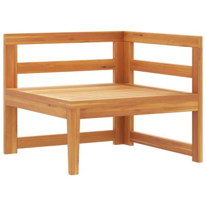 Ъглов диван с кремавобели възглавници акация масив