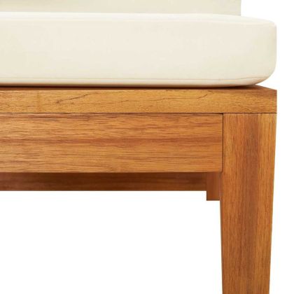 Ъглов диван с кремавобели възглавници акация масив