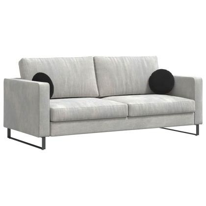 Възглавници за седалки 2 pcs Черно Ø 40 x 13 см Кадифе