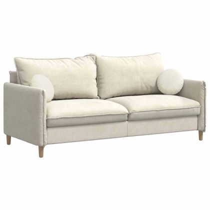 Възглавници за седалки 2 pcs Крем Ø 40 x 13 см Кадифе