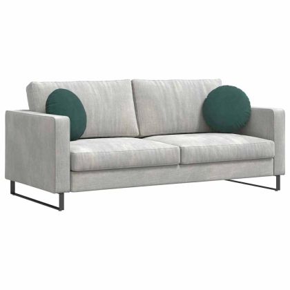 Възглавници за седалки 2 pcs Тъмен зелен Ø 40 x 13 см Кадифе