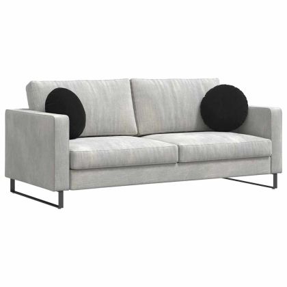 Възглавници за седалки 2 pcs Черно Ø 40 x 13 см Кадифе