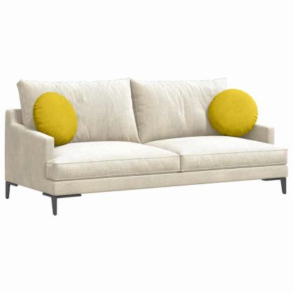 Възглавници за седалки 2 pcs Жълто Ø 40 x 13 см Кадифе