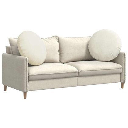 Възглавници за седалки 2 pcs Крем Ø 40 x 13 см Кадифе