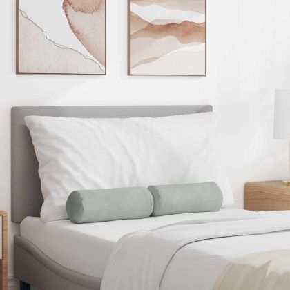 Възглавници валяци 2 pcs Светлосиво Ø 15 x 40 см