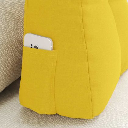 Възглавница за гръб Светло жълто 60 x 24 x 50 см текстил