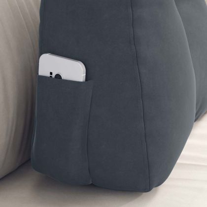 Възглавница за гръб Тъмен сив 60 x 24 x 50 см Кадифе