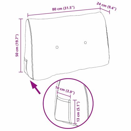 Възглавница за гръб Таупе 80 x 24 x 50 см текстил