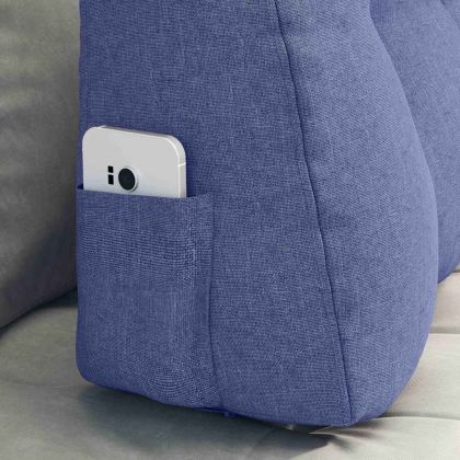 Възглавница за гръб Дънково син 80 x 24 x 50 см текстил