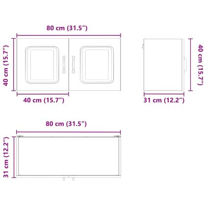 Кухненски шкаф с рафт Кафяв дъб 80 x 31 x 40 см Инженерно дърво